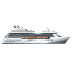 luxury cruise ship vector illustration on transparent background