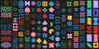 © Ana - Vector set of brutalist geometric shapes. Trendy abstract minimalist figures, stars, flowers, circles. Modern abstract graphic design elements.