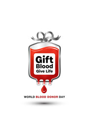 Wall Mural - Creative concept for World blood donor day June 14th 2024 concept. Donate Blood or Gift blood Give life.