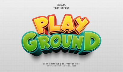 Playground Editable Text Effect Style 3d Vintage cartoon