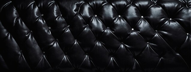 Luxurious Black Leather Material