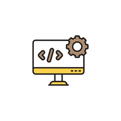 Coding icon design with white background stock illustration