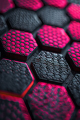 Fototapete - Isometric pattern of heartbeat lines creating a honeycomb effect, symbolizing interconnectedness,