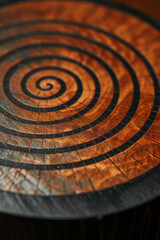 Poster - Minimalist isometric pattern of heartbeat lines creating a radial design, symbolizing focus and energy,