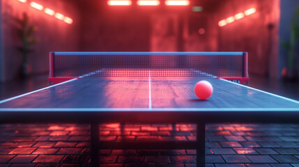 ping pong table and ball