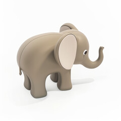 Wall Mural - elephant icon in 3D style on a white background