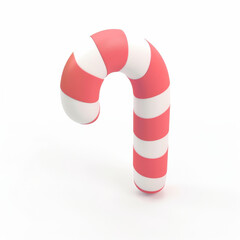 Canvas Print - candy cane icon in 3D style on a white background