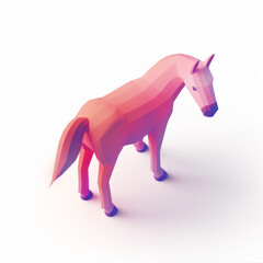 Wall Mural - horse icon in 3D style on a white background