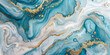 © timitinej - Marble suminagashi gold ink abstract background. Blue turquoise gold liquid ecru brush texture pattern. Winter oriental Chinese acrylic painting stone paper texture