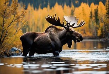 Wall Mural - A view of a Moose in the wild