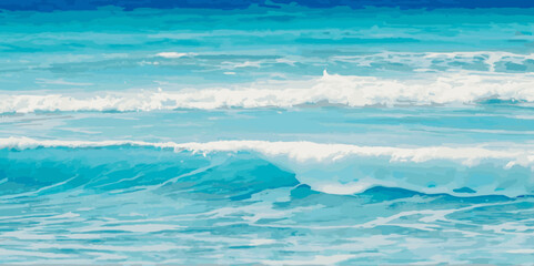 Wall Mural - Abstract vector ocean wave soft blue and white background. Water  ocean wave white and soft blue aqua, teal texture.