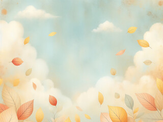 Wall Mural - Autumn background with leaves. AI