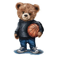 teddy bear with basketball