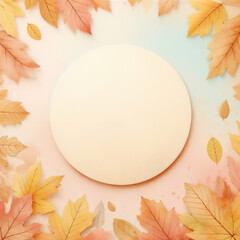 Wall Mural - Autumn background with leaves. AI