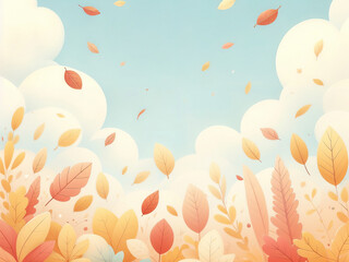 Poster - Autumn background with leaves. AI