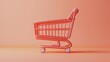© Tackey - A minimalist monochrome shopping cart against an orange background, symbolizing retail, consumerism, and commerce in a modern context.