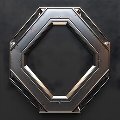 Poster - sleek futuristic metallic frame concept for sci fi and modern art designs