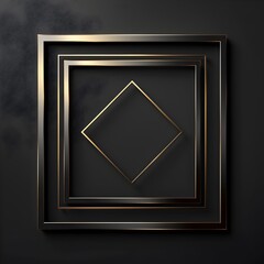 Poster - Sleek Geometric Metal Frame with Matte Finish on Dark Background for Contemporary Art Concept