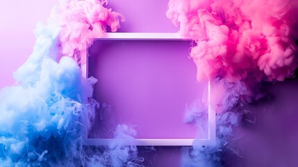 Wall Mural - frame for logo amid vapor .