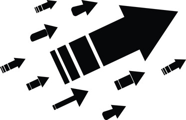 Wall Mural - Upwards. Businessman standing on a flying arrows. Concept business illustration. EPS 10
