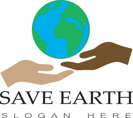 save earth icon, save earth logo, save earth vector illustration, save planet illustration, planet i
