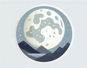 Wall Mural - full moon vector icon on white background, planet logo