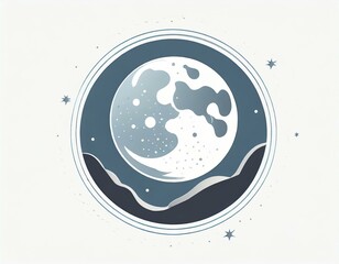 Wall Mural - full moon vector icon on white background, planet logo