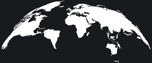 Wall Mural - World Map on black background. Vector Illustration