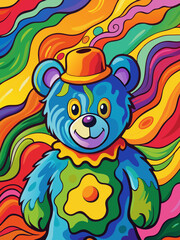 Wall Mural - A painterly and impressionistic depiction of a teddy bear