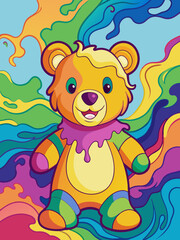 Wall Mural - A painterly and impressionistic depiction of a teddy bear