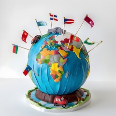 Graduation Cake in the Shape of a Globe A Tribute to Global Connections and the Joy of