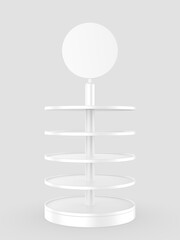 Wall Mural - Blank POS POI floor product round display rack stand, 3d illustration.