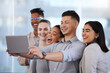 © peopleimages.com - Selfie, tablet and business people in office for profile picture, community or about us. Public relations, diversity and group of employees for company website, online blog post or social media