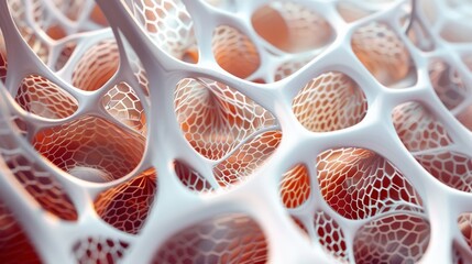 Poster - A breathtakingly realistic depiction of an abstract geometric mesh pattern, reminiscent of a cosmic tapestry of interconnected structures.