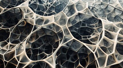 Poster - A breathtakingly realistic depiction of an abstract geometric mesh pattern, reminiscent of a cosmic tapestry of interconnected structures.