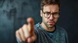 © Bijac - assertive man pointing finger while giving directions or instructions ai generated image
