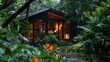 © Pter - A cabin nestled in the lush embrace of a secret garden