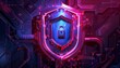 © Pornarun - Illustrate a shield adorned with technological elements and locks, symbolizing privacy compliance, in a sophisticated and professional style suitable for corporate branding