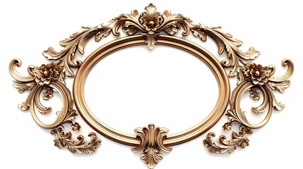 Poster - Ornate Gold Victorian Frame for Elegant Art Displays on White Background