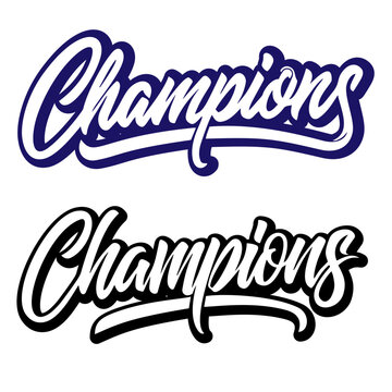 Champions letter. vector on isolated white background