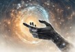 © NDESIGNS - robot hand in abstract background