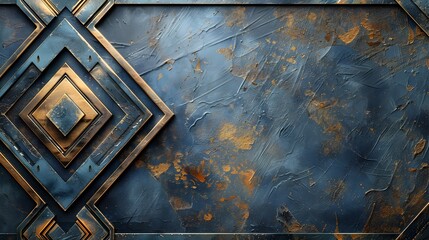 Poster - Luxurious Art Deco Framed Geometric Pattern with Metallic Accents on Minimalist Background
