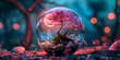 © Ali - Beautiful Dreamy Cherry Blossom Tree from Heavenly Clouds, Crystal Ball with Beautiful Pink Wisteria Inside