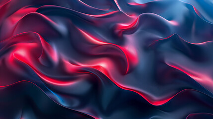 Wall Mural - A blue and red fabric with a wave pattern