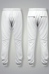 Wall Mural - White Tracksuit Pants Template On Gray Background