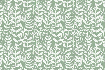 Wall Mural - Toile pattern tapestry. Linocut print. Monochrome botanical pattern background. Created with Generative AI technology.