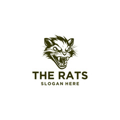 Wall Mural - Rat head logo vector illustration