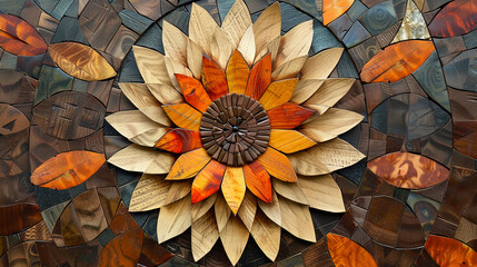 Wall Mural - Wood texture with patterns.