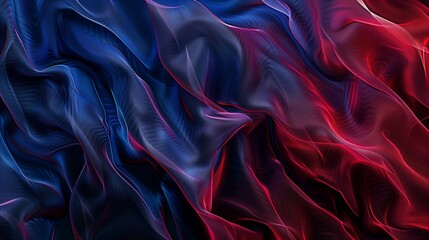 Wall Mural - : A high-resolution image of a dark mesh gradient background, seamlessly shifting from midnight blue to dark crimson, highlighted by a dynamic wave pattern that evokes a sense of serene motion.