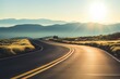 © kenkuza - winding road and mountain on blurred soft background for travel and relax design